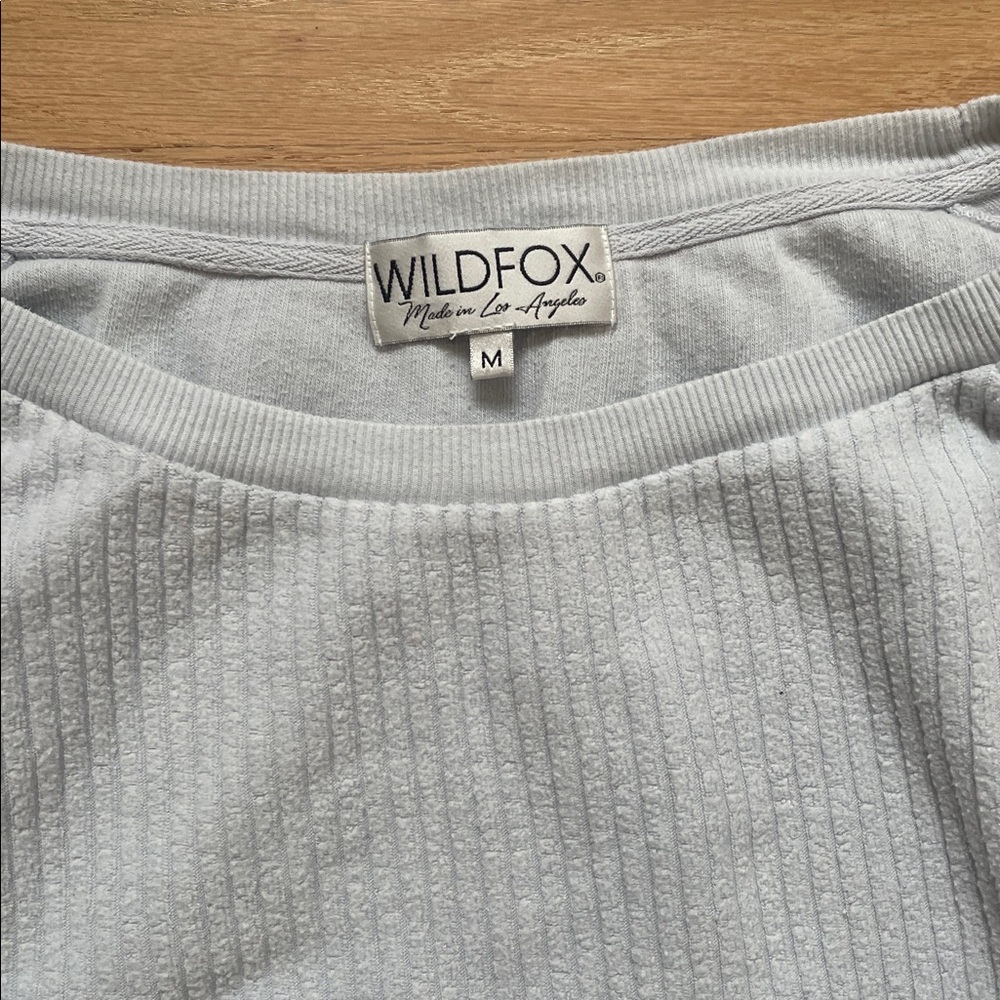 Wildfox Heather light Blue Gray Long Sleeve Top size M - Picture 4 of 12